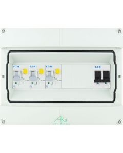 Eaton componenten in waterdichte (IP55) groepenkast 3 aardlekautomaten 1 fase 250x200 (BxH)