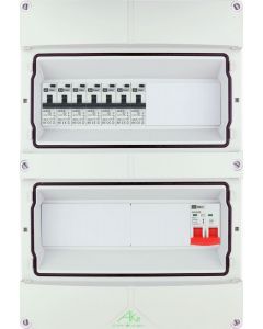 EMAT Schneider waterdichte (IP55) groepenkast 7 aardlekautomaten 1 fase 250x370 (BxH) 