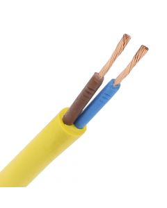 Pur kabel 2x1,5 (H07BQ-F) geel - rol 100 meter