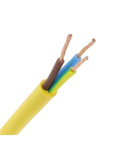 Pur kabel 3x2,5 (H07BQ-F) geel - per meter