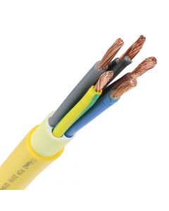 Pur kabel 5x4 (H07BQ-F) geel - per meter