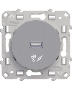 Schneider Electric Odace USB lader aluminium (S530408)