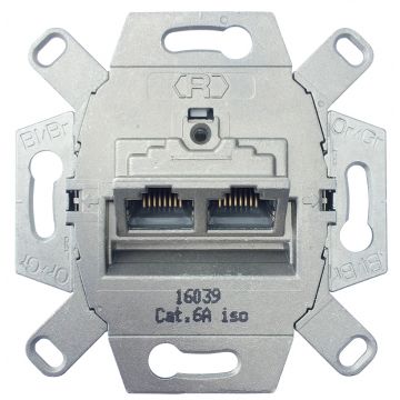 Universele data wandcontactdoos UAE inbouw basiselement UTP 2-voudig Cat6A (39071)