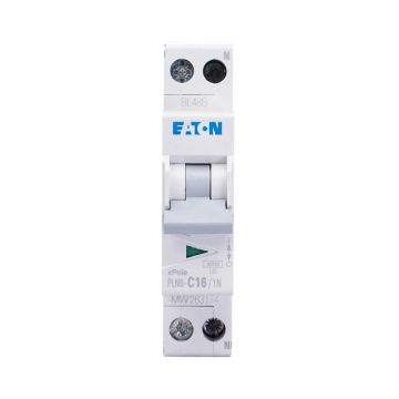 Eaton installatieautomaat 1-polig+nul 16A C-kar (PLN6-C16-1N-MW)