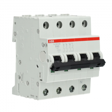 ABB installatieautomaat 3-polig + nul 40A B-kar (S203-B40NA)