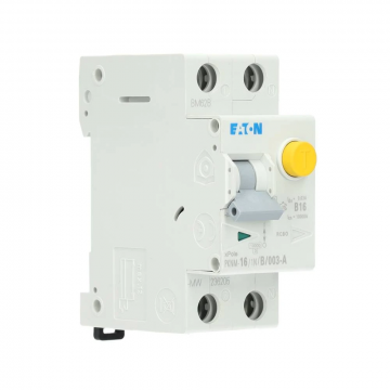 Eaton aardlekautomaat 1-polig+nul 16A B-kar 30mA (PKN6-16/1N/B/003-A-MW)