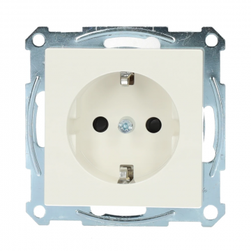 Merten by Schneider Electric SCHUKO wandcontactdoos systeem M met kinderbeveiliging - polarwit (MTN2300-0319)