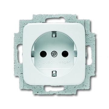 ABB Busch-Jaeger inbouw stopcontact met randaarde 1-voudig - alpin wit (20 EUC-214-503)