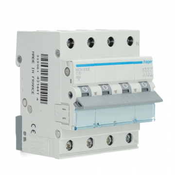 Hager installatieautomaat 3-polig + nul 10A C-kar (MCN610E)