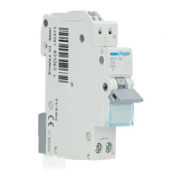 Hager installatieautomaat 1-polig+nul 16A B-kar (VKS01SG)