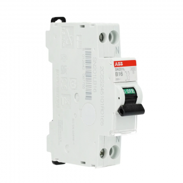 ABB installatieautomaat 1-polig+nul 16A B-kar (SN201 L-B16)