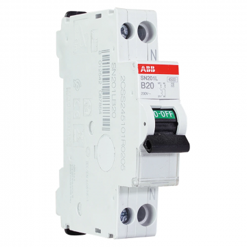 ABB installatieautomaat 1-polig+nul 20A B-kar (SN201 L-B20)