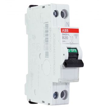 ABB installatieautomaat 1-polig+nul 20A B-kar (SN201 L-B20)