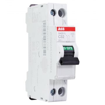 ABB installatieautomaat 1-polig+nul 32A C-kar (SN201 L-C32)