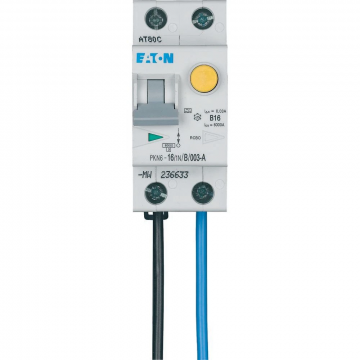 Eaton aardlekautomaat 1-polig+nul 16A C-kar 30mA (PKN6-16-1N-C-003-A-MW-FL)