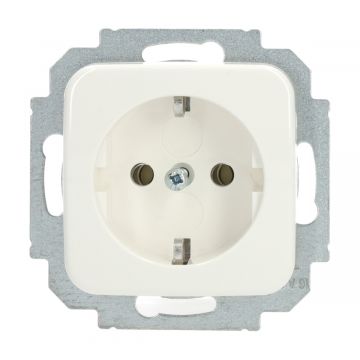 EMAT stopcontact inbouw 1-voudig randaarde - wit (EMATS014)