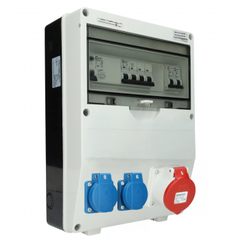 EMAT ledige kunststof wandverdeler IP44 met 1x CEE 5P 32A en 2x schuko 16A (85016001)