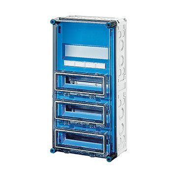 Hensel Mi Mi 1443 automatenkast 36 modules met 3 klapdeksels en een extra DIN-rail (Mi 1443)