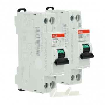 ABB fornuisgroep set met brug 2x 1-polig+nul 16A B-kar  (ESB63-40N-14)