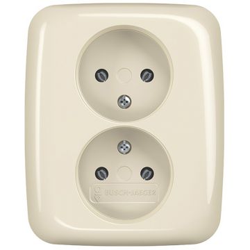 ABB Busch-Jaeger wandcontactdoos inbouw 2-voudig - SI crème (202 UJR-212)