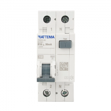 ATTEMA aardlekautomaat 1-polig+nul 16A b-kar 30ma (AT90218)