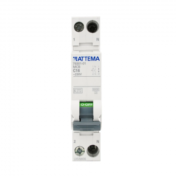 ATTEMA installatieautomaat 1-polig+nul 16A C-kar (AT90203)