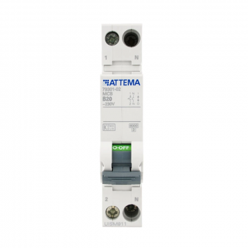 ATTEMA installatieautomaat 1-polig+nul 20A B-kar (AT90201)