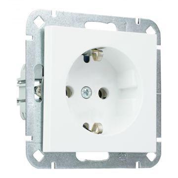 EMhub Quadro55 (by Kopp) stopcontact met randaarde - zuiver wit mat (4088040)