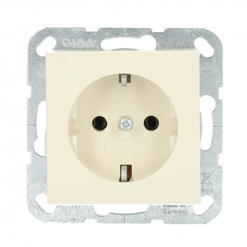 Gira stopcontact met randaarde 1-voudig - systeem 55 creme wit (418801)