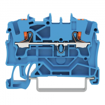 Wago rijgklem 2-draads 2.5mm met drukknop blauw (2202-1204)