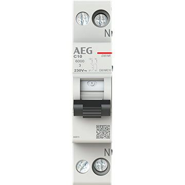 AEG installatieautomaat 1-polig+nul 10A C-kar (EX61NRC10)