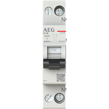 AEG installatieautomaat 1-polig+nul 16A C-kar (EX61NRC16)