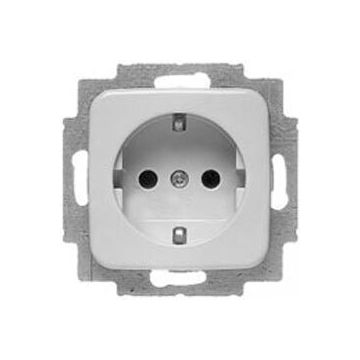 EMAT stopcontact inbouw 1-voudig randaarde - creme (EMATS000)