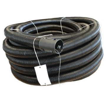 Frankische kabuflex mantelbuis met trekdraad en koppelstuk 40mm - zwart rol 50 meter (19130040)