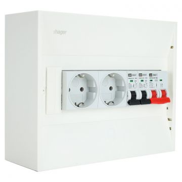 EMAT PV-verdeler 2x B16 groep 2x WCD en hoofdschakelaar (PV0003)
