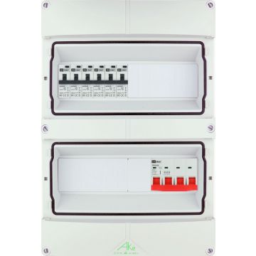 EMAT Schneider waterdichte (IP55) groepenkast 6 aardlekautomaten 3 fase 250x370 (BxH) 