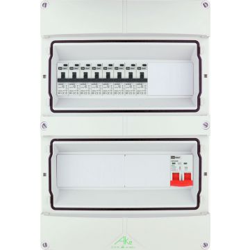 EMAT Schneider waterdichte (IP55) groepenkast 8 aardlekautomaten 1 fase 250x370 (BxH) 
