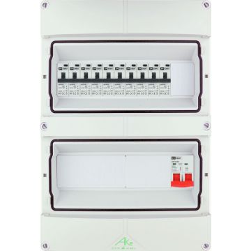 EMAT Schneider waterdichte (IP55) groepenkast 10 aardlekautomaten 1 fase 250x370 (BxH) 