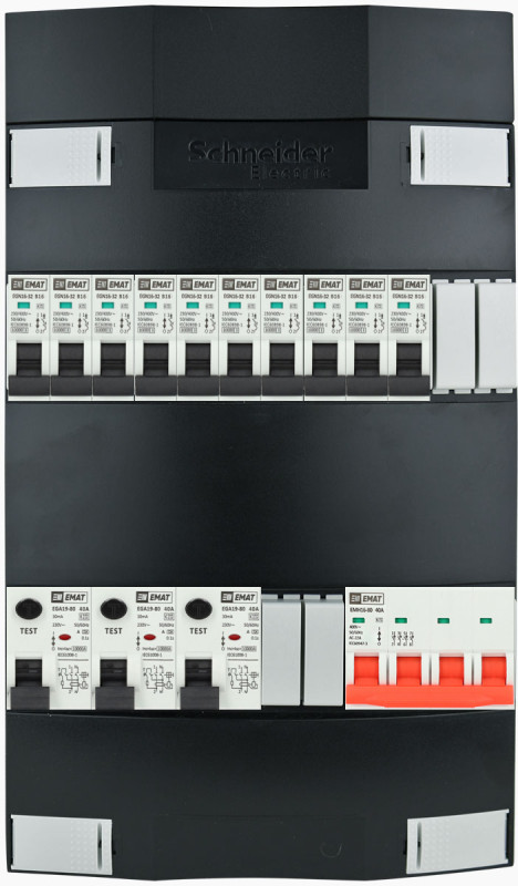Miniatuur van EMAT Schneider groepenkast 10 groepen 3 fase 220x380 (BxH)