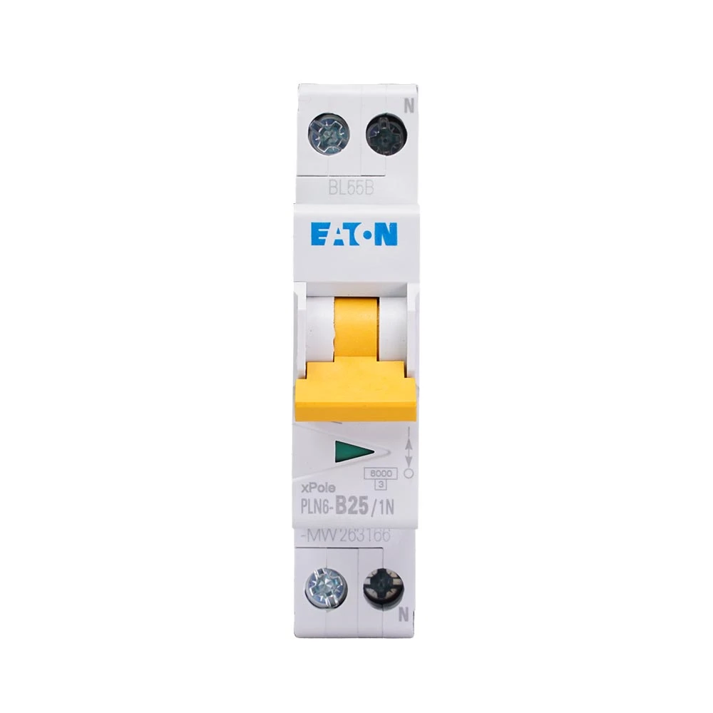 Miniatuur van Eaton installatieautomaat 1-polig+nul 25A B-kar (PLN6-B25/1N-MW)