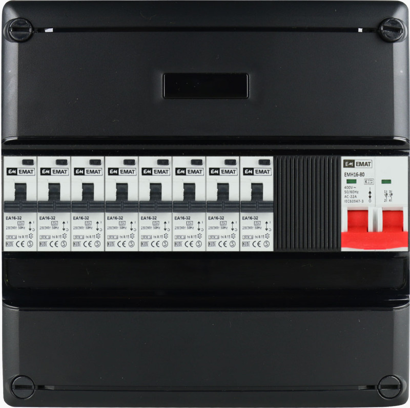 Miniatuur van EMAT Eaton groepenkast 8 aardlekautomaten 1 fase 220x220 (BxH)