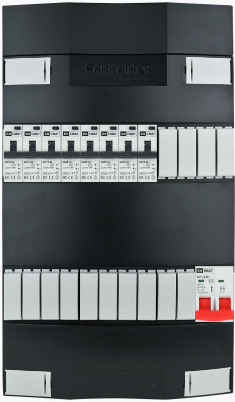 Miniatuur van EMAT Schneider groepenkast 8 aardlekautomaten 1 fase 220x380 (BxH)