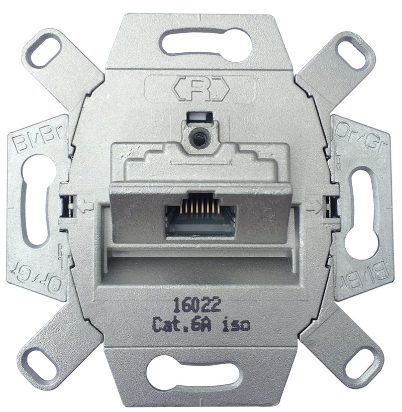 Universele wandcontactdoos inbouw basiselement UTP 1-voudig Cat5e en Cat6 